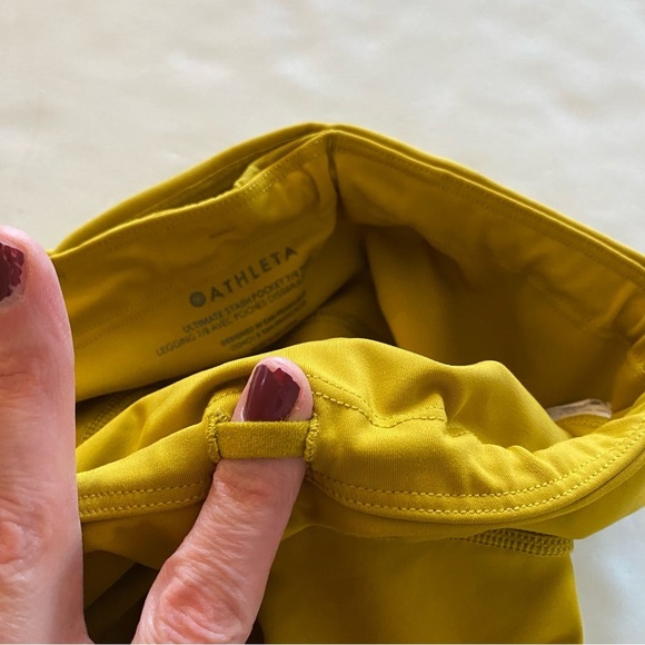 Athleta Ultimate Stash Pocket 7/8 Tight Leggings Womens Size Small Chartreuse - Picture 13 of 16